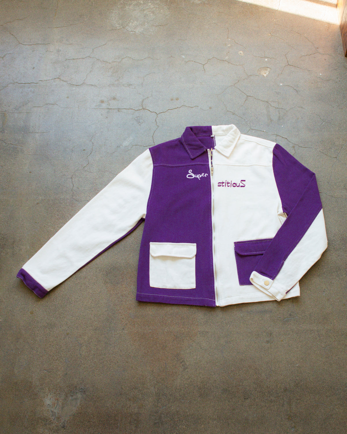 SUPERSTiTiOUS PURPLE x WHITE DUO-TONE FITTED JACKET